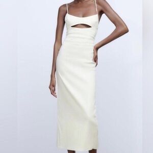 Elegant Cream Cut-Out Dress